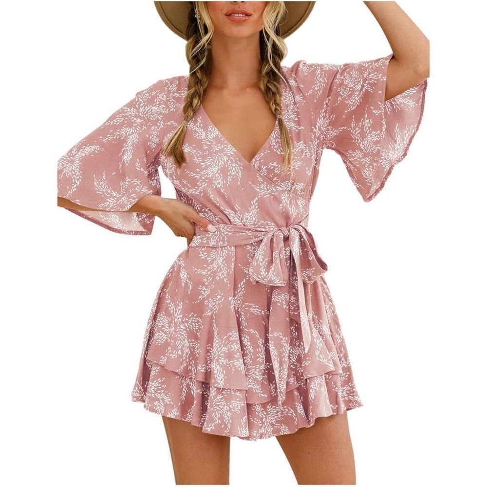 Relipop Women's V-Neck Floral Shorts Romper Jumpsuit Size Small